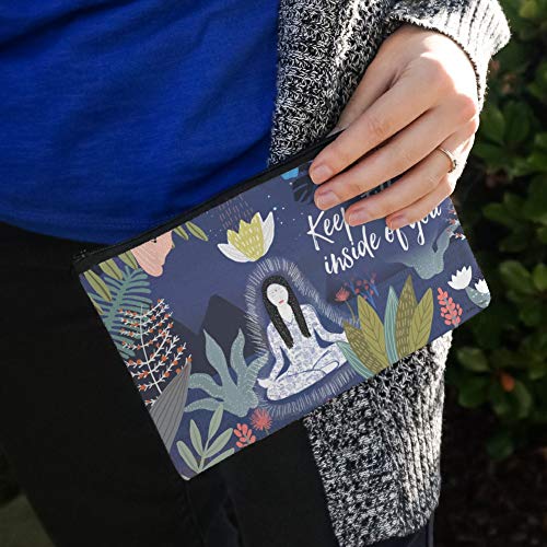 Keep Stillness Inside of You Meditation Yoga Makeup Cosmetic Bag Organizer Pouch