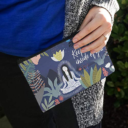 Keep Stillness Inside of You Meditation Yoga Makeup Cosmetic Bag Organizer Pouch