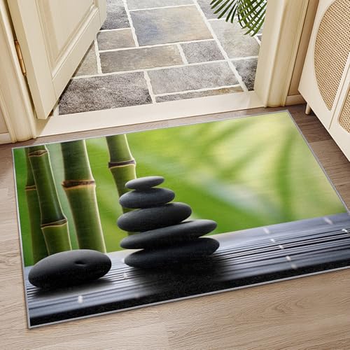 Japanese Rug 8x10 - Japanese Rug, 4x5 Rug, Zen Spa Meditation Area Rug, Spiritual Carpet, Washable & Non Slip & Soft Large Rugs, Japanese Home Decor