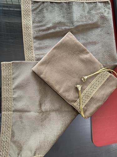 SMMS Spiritual Velvet Table Cloth Altar Tarot Spread (Beige, Medium- 61cm*61cm/ 24inch*24inch) - color: Beige, size: Medium- 61cm*61cm/ 24inch*24inch