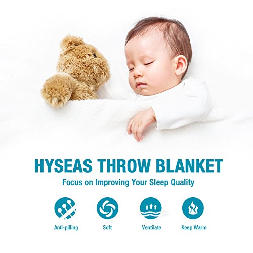 HYSEAS Flannel Fleece Throw Blanket Burgundy - Super Soft Plush Microfiber Solid Blanket for Couch, Bed, Chair, Sofa - Fuzzy Cozy Lightweight - 50x60 Inch - color: Ruby