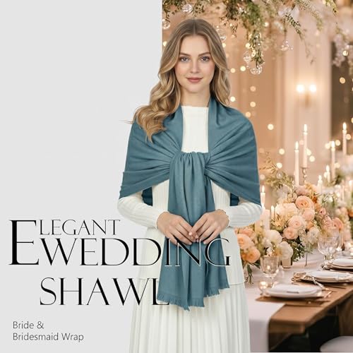 Shawl Wraps for Women Pashmina Shawls and Wraps for Evening Dresses Large Soft Scarf Winter Scarf Wedding Shawl… - color: Blue