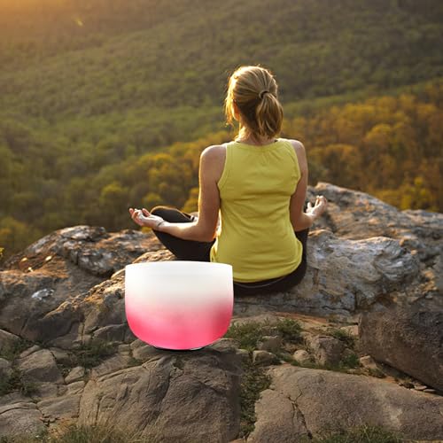 RYAN DVAN Crystal Singing Bowl Set of 3, 6"C 8"E 10"D with Case Suede Striker & O-Ring Sound Therapy for Yoga, Reiki, Chakra Healing Energy Tuning & Mindfulness Kit