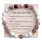 KSQS Healing Stone Bead Bracelet for Women, Natural Gemstones Balance Protection Bracelet, Spiritual Crystal Beads Bracelet Anxiety Relief with Meaning Card - style: You can do this