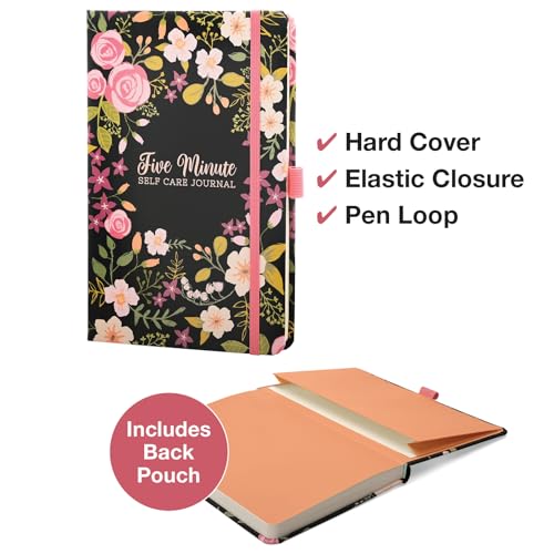 Five Minute Self Care Journal - Black Floral - style: Black Floral