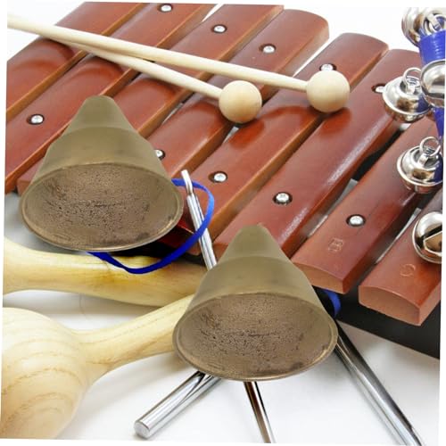 Hemobllo 10pcs Vintage Copper Rhythm Hand Bell Percussion Instrument for Meditation Ethnic Style Tingsha Bell and Versatile Musical Tool for Music Enthusiasts