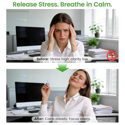 Breathing Necklace for Anxiety Relief – Mindful Air Breathing Necklace, Stress Relief Calm Device with Smooth Resistance, Stainless Steel，Meditation Jewelry Gifts for Women and Men - color: Purple-1