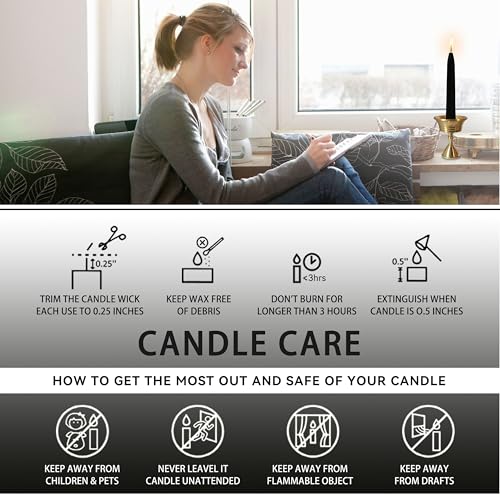 20 Min Black Meditation Candles – 30 Pack, Includes Mini Candle Holder & 12 Wax Dots, Slow Burn, Natural Unscented, for Halloween Yoga Prayer Mindfulness & Relaxation - color: Black, size: 30 Pack