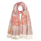 Paisley Pashmina Rave Shawl Scarf-Women's Reversible Ethnic Jacquard Pashmina Wraps for Travel - color: E#. Colorful Boho