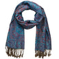 Falari Women's Reversible Paisley Pashmina Shawl Wrap Scarf For Evening Dresses Festivals Any Occasions All Seasons 80"x27" - color: Style 1 - Teal & Purple