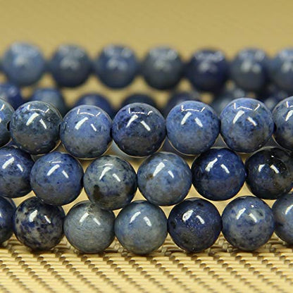 Angelstones Handmade Natural Healing Gemstone 6mm Round Beads Stretch Crystal Bracelet 7 Inch Unisex - color: Dumortierite