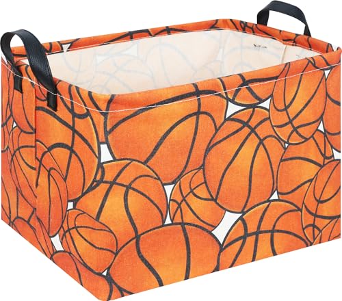 CLOCOR Rectangular Basketball Storage Basket Empty, Gift Basket, Room Decor(Basketball) - color: Basketball