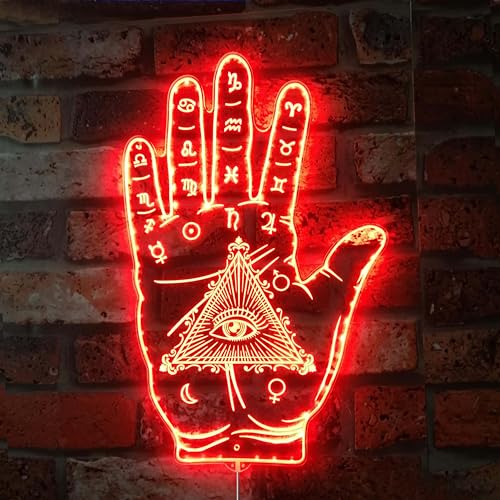 ADVPRO Palmistry Hand Psychic Magic Eye Alchemy RGB Dynamic Glam LED Sign - Cut-to-Edge Shape - Smart 3D Wall Decoration - Multicolor Dynamic Signage st06s86-fnd-i0034-c - color: Magic Eye, size: 4) Extra Large