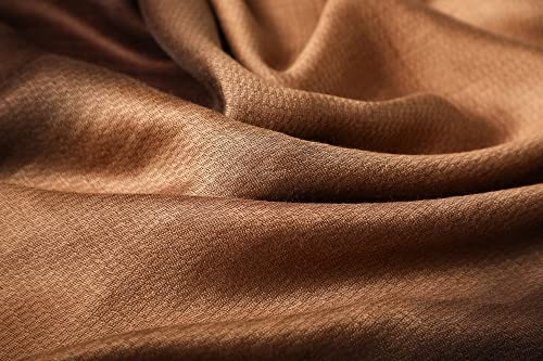 WINCESS.YU Women Gradient Scarf Long Shawls and Wraps Fashion Plain Pashmina Formal Scarf - color: Coffee Gradient