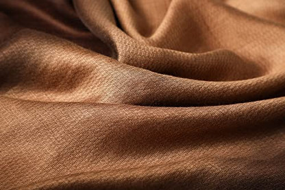 WINCESS.YU Women Gradient Scarf Long Shawls and Wraps Fashion Plain Pashmina Formal Scarf - color: Coffee Gradient