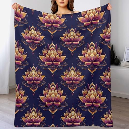Yoga Meditation Lotus Throw Blankets Bed Blanket Couch Decorative Throw Blankets Soft Cozy Warm Living Room Bedroom - size: 30"*40"（76*100cm）