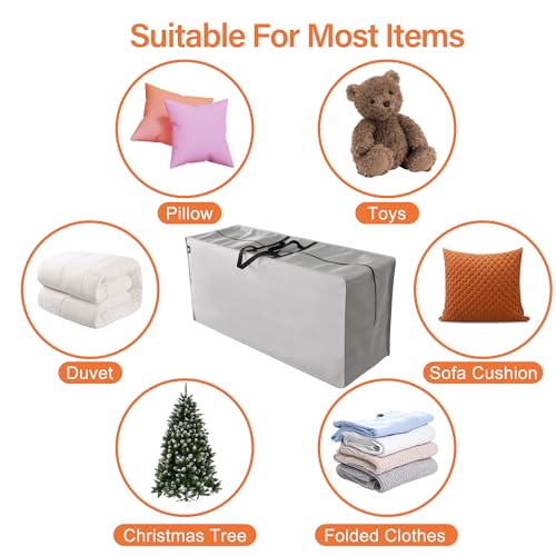 Outdoor Cushion Storage Bags Waterproof Outdoor Cushions Storage Bag Extra 48" L x 16" W x 22" H Large Patio furniture Cushion Storage Bag with Handle and Zipper