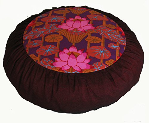 Meditation Cushion Zafu - Limited Edition - Buddha's Flower Lotus Lake Pink/Burgundy