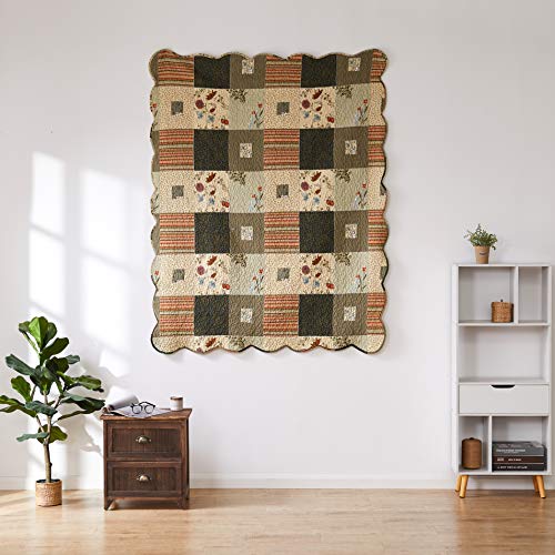 Greenland Home Sedona Throw Blanket, Taupe 50 x 60 inch