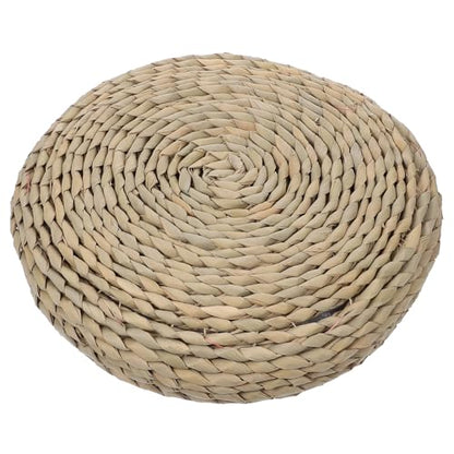 KALLORY Handwoven Yoga Meditation Mat 30x30cm Woven Tatami Floor Cushion Cotton Filled Japanese Style Sitting Pad for Home Zen Relaxation