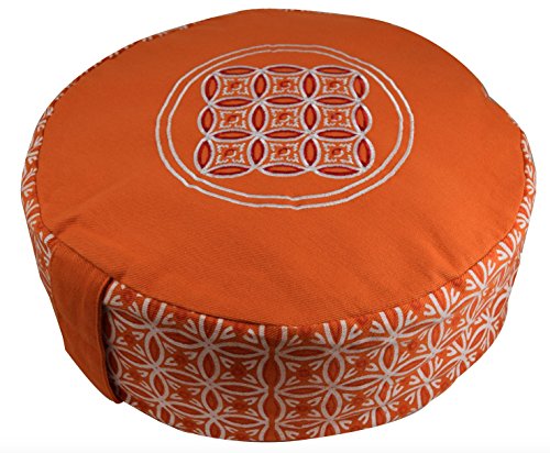 Premium Zafu Meditation/Yoga Cushion Filled with 100% USA Grown Organic Buckwheat Hulls- Perfect for Daily Meditation or Yoga