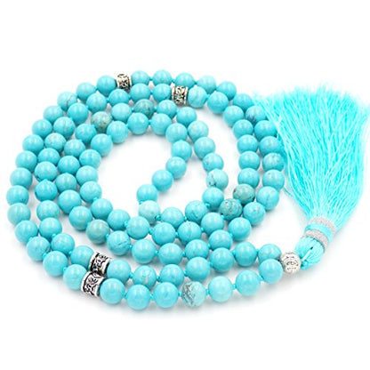 mala Beads Necklace for Women Man, mala Bracelet, Prayer Beads Necklace - color: green turquoise