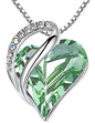 Leafael Gift Necklaces for Women, Infinity Love Birthstone Heart Crystal Pendant, Birthday Anniversary Jewelry for Wife, Mom, and Her, Silver Plated, 18" + 2" Adjustable Chain - color: 08b-August-Light Chrysolite Green
