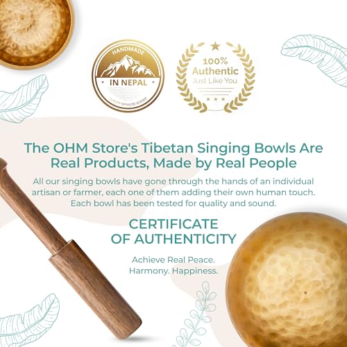 Handcrafted Tibetan Singing Bowl Set – 3.5” Sound Bowl for Meditation, Sound Healing & Yoga – Healing Instrument with Wooden Striker & Cushion – Authentic Hand-Hammered in Nepal - size: 3.5″ Set