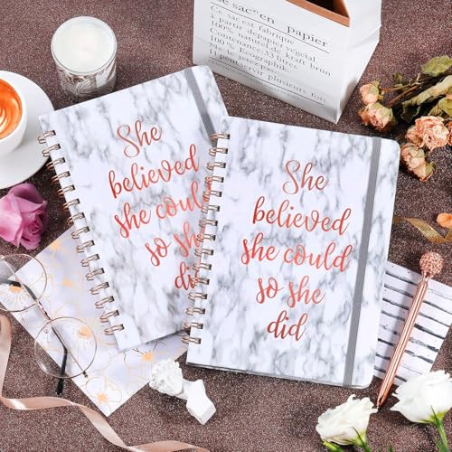 Ruled Notebook/Journal - Spiral Notebook with Premium Thick Paper, 8.5" X 6.4", College Ruled Spiral Notebooks, Waterproof Hardcover, Perfect for Daily - color: black white