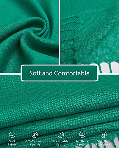 EURKEA Women's Scarf Pashmina Silky Soft Shawls Wraps Stole for Evening, Wedding and Gift - color: Green