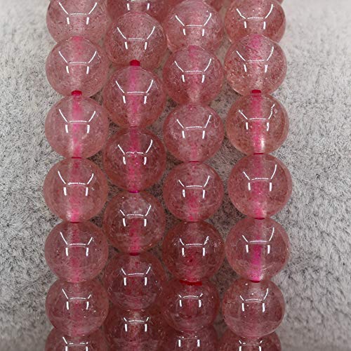 Keleny Gem Semi Precious Gemstones 8mm Round Beads Crystal Stretch Bracelets 7 Inch Unisex - color: Red Strawberry Quartzite