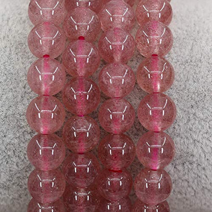 Keleny Gem Semi Precious Gemstones 8mm Round Beads Crystal Stretch Bracelets 7 Inch Unisex - color: Red Strawberry Quartzite