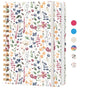 Lined Spiral Journal Notebook, A5 College Ruled Notebook for Journaling, Note-Taking, and Daily Planning, Durable Hardcover with an Elegant Design, Floral - color: N-Floral
