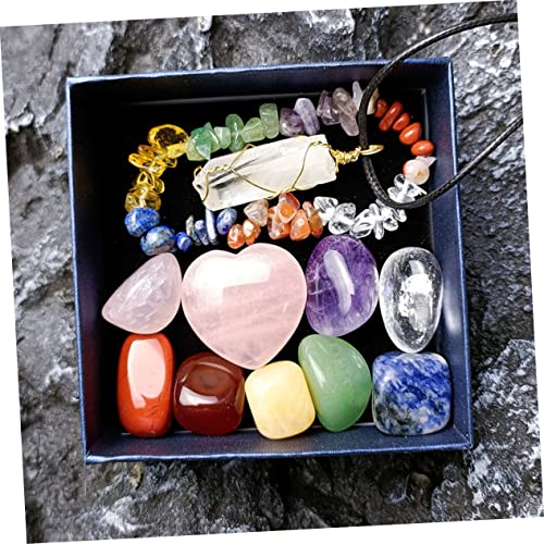 Decorative Healing Stones Set Portable Crystal Massage Stones for Chakra Balancing Stress Relief and Meditation Gift Box Included for Mindfulness and Relaxation
