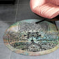 Hamsa Hand of Fatima Meditation Mandala Ultra Soft Non-Slip Area Rugs Indoor Coral Velvet Floor Mat Short Flannel Carpet for Living Room Bedroom Dining Room, 35*35in