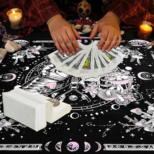 Knana Tarot Card Cloth Velvet Tarot Cloth and Bag Altar Cloth Butterfly Pattern Tarot Mat