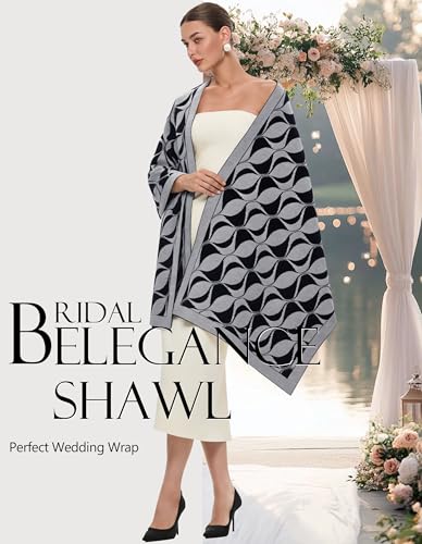 PULI Women's Pashmina Shawl Wraps for Evening Dress Large Scarf Blanket Long Wedding Bridal Winter Warm Shoulder Wrap - color: Lips-black