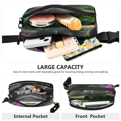 Small Travel Fanny Pack with Adjustable Strap Unisex Meditation Relaxation Pattern Waist Pack for Running, Hiking