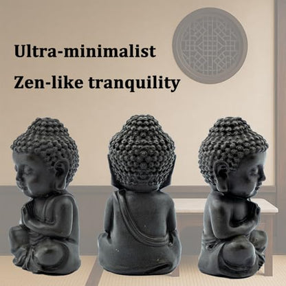 Small Buddha Statue, 3.5“ Zen Sculpture for Home Decor, Indoor Small Buddha Figurines for Home Feng Shui Decor(Cast Iron-Praying)