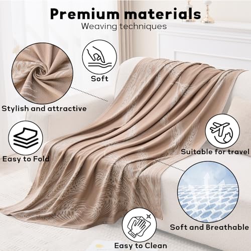 Travel Blanket Airplane - Ultra Soft & Lightweight Knit Design Compact Airplane Blanket,53x72 Inch,Stylish Travel Shawl Wraps for Flights,Office,Home Use,Travel Essentials & Gifts