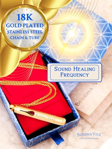 Breathing Necklace for Anxiety & Stress Relief, Meditation, Breathwork, Inner Calm, Focus & Mindfulness (18k Gold PVD) 528Hz Sound Healing Whistle + Self Care Journal eBook