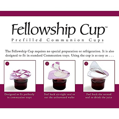 Broadman Church Supplies Pre-filled Communion Fellowship Cup, Juice and Wafer Set, 6 Count (Pack of 2) - size: 6 Count (Pack of 2)