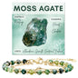 Farfume Crystal Bracelet Beaded Bracelets 4mm Natural Stone Beads Gemstone Handmade Jewelry Gift for Women - color: Moss Agate-personal growth