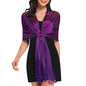 vimate Sparkling Metallic Shawls and Wraps for Evening Party/Wedding/Formal Dresses (With Free Buckle) - color: P#. Purple (With Purple Buckle)
