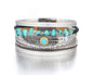 Fesciory Leopard Bracelet for Women, Boho Leather Wrap Multi-Layer Pearl Crystal Bracelet Bangle Jewelry - style: Feather