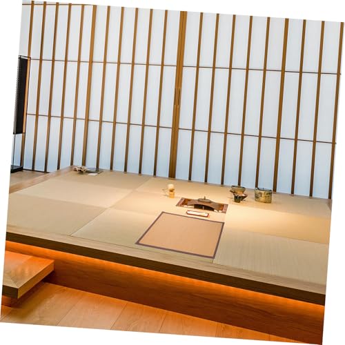 Woven Meditation Cushion Thick Floor Mat for Sitting Classic Carbonized Tatami Style Seat Pad for Bedroom Yoga Office Design with Smooth Surface