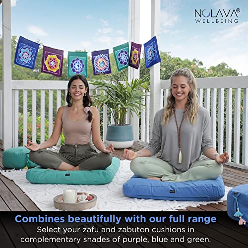 NOLAVA Round Zafu Cushions 15"x6" & Zabuton Meditation Cushions 32"x28"x3" - Premium Comfort for Mindful Practices - Yoga Bolster Pillow & Meditation Floor Pillow Essentials - color: BLUE