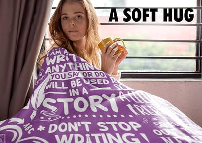 Huglanket Writer Gifts Blanket - 50" x 65" Throw, Flannel Blanket - Graduation/Birthday for Writers, Novelist, Scriptwriter