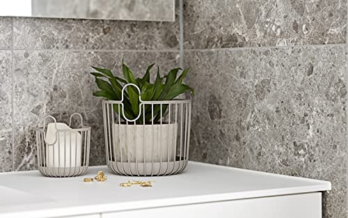 Zone Denmark Inu Basket - Stylish and Functional Storage for Kitchen, Bathroom, Children's Room, and Home Office - Powder-coated steel - 4.1" x 5.3" inches - X-Small - Taupe - color: Taupe