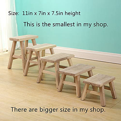 Unfinished Step Stool Footstool Wooden 11 inch for Kids Adults Plant Stand Plant Stand Fishing Stool Wood Small - color: Wood
